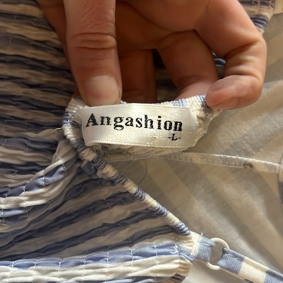 Light Blue and White Stripped Dress - Picture 3 of 3